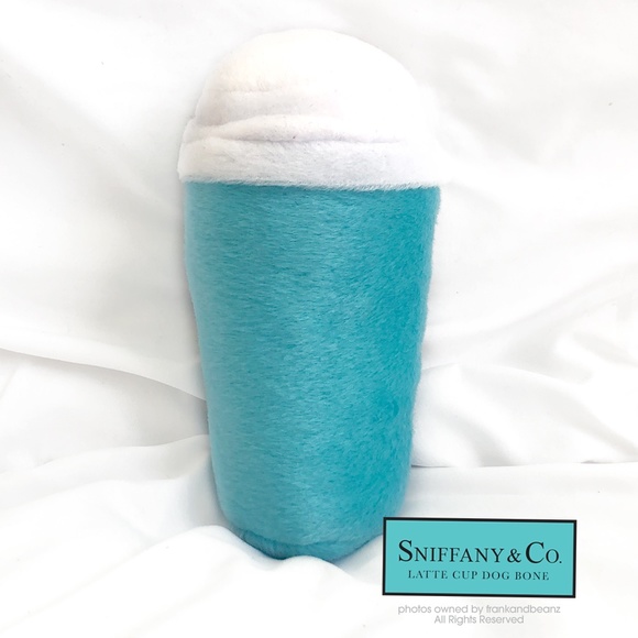 NWT Small 5" Sniffany & Co. Designer Dog Toy EsPAWsso Coffee Cup Plush Squeaky - Picture 2 of 2